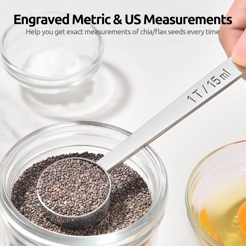 UTaste Coffee Scoop 1 Tablespoon: 18/8 Stainless Steel Measuring Scooper for Ground Coffee, Bean, Powder, Espresso, 4.3in Long Handle Metal Measure Spoon for Canister, Jar (1Tbsp/15ml) - Image 4